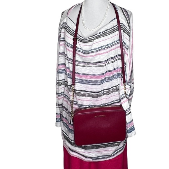 Oddy Pink Gray White Multi Stripe Relaxed Fit 3/4 Sleeve Top 2XL NWT Lightweight - Picture 11 of 11